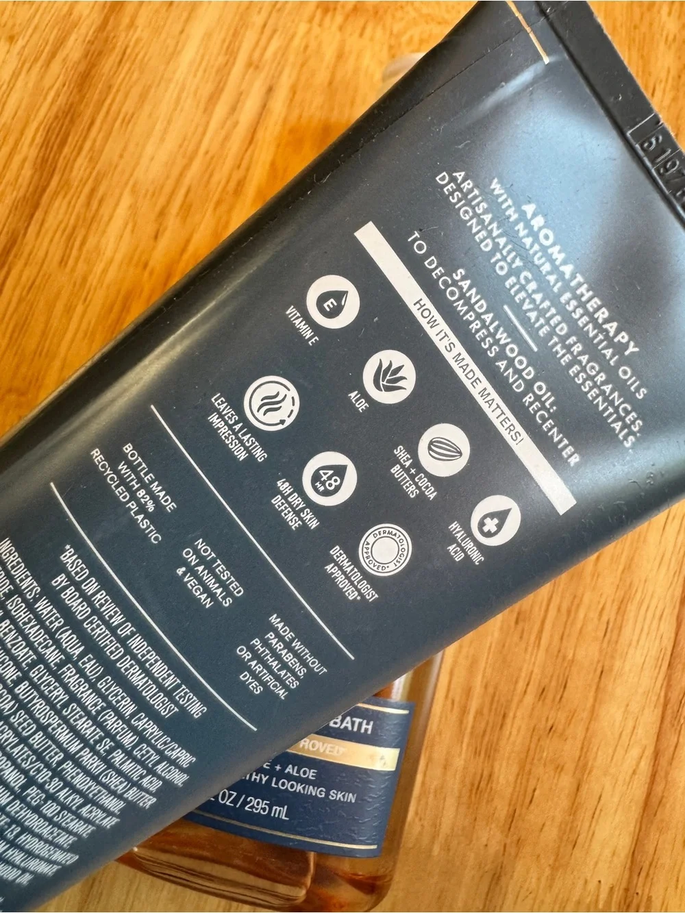 Bath & Body Works Sandalwood Body Wash & Cream — Blue and Gold